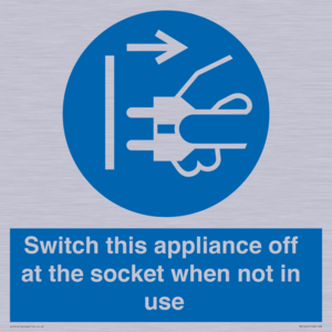 Switch this appliance off at the socket when not in use